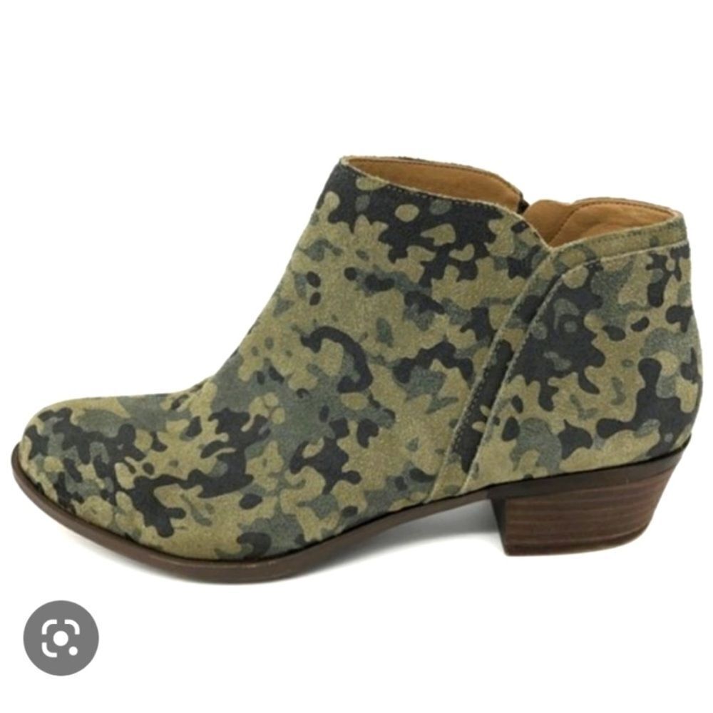 Lucky Brand Camo Barstyn Leather Ankle Boots | Size 8M